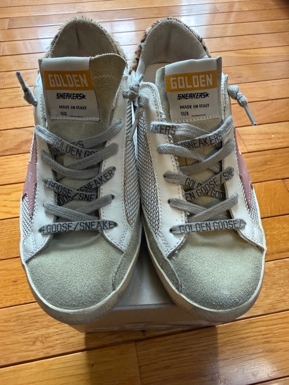 Golden Goose White, Pink & Gray Low-Top Sneakers
